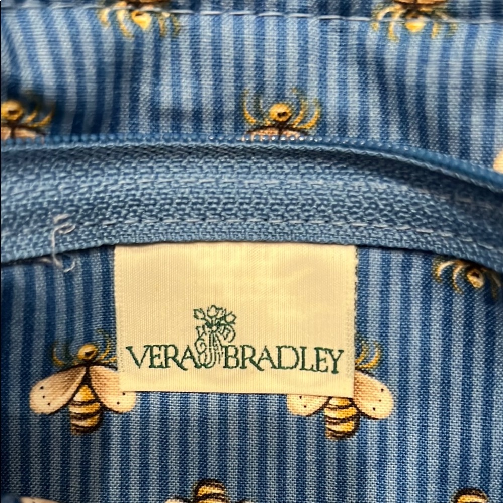 Retired Vera Bradley-Blue Floral and Bee Patterned Women's Bag - Picture 2 of 5